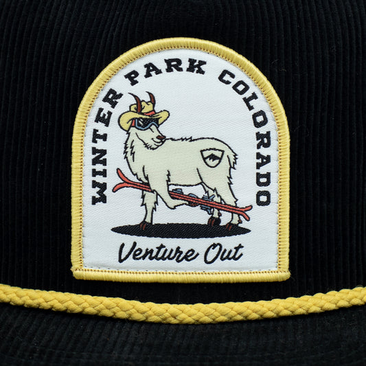 Winter Park Venture Out Goat Black Corduroy Hat
